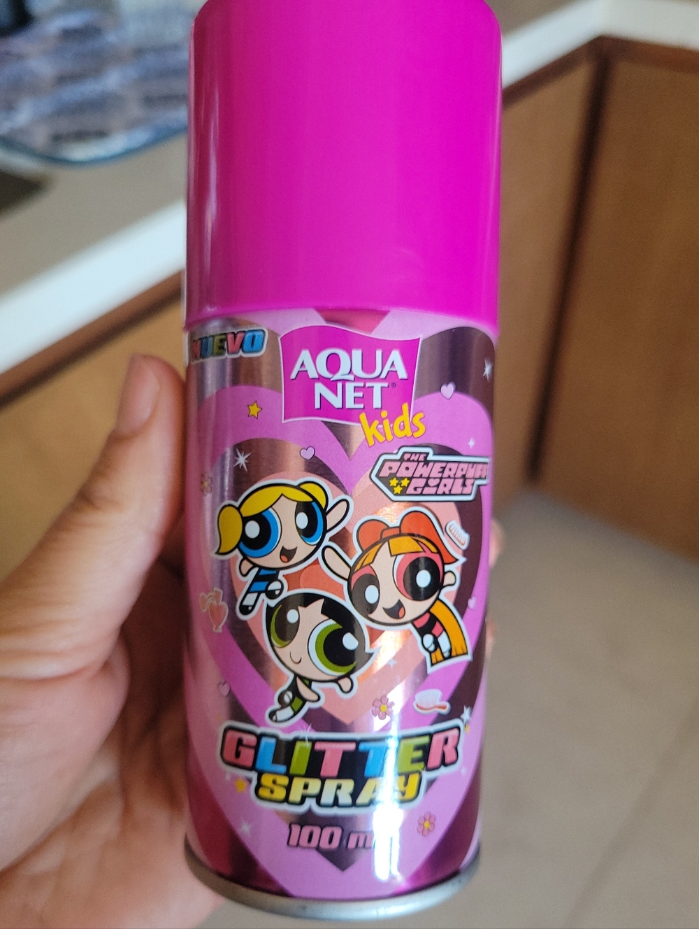 Kids Powerpuff Girls Pink Hair Glitter Spray New